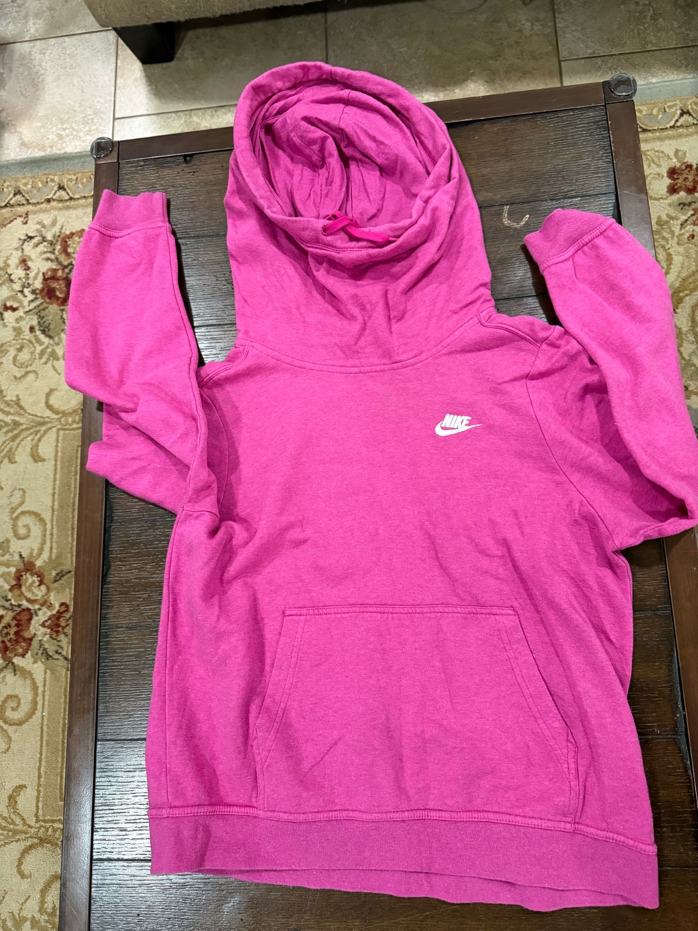 Nike Women's Heathered Purple Cowl Neck Hoodie Sweater